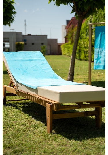 Menderes Home Cotton Collection Bukle Plaj Havlusu Yıldız Turkuaz
