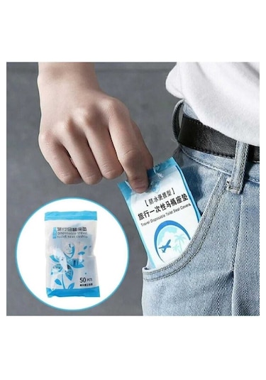 50 Adet Tek Kullanımlık Klozet Örtüsü Klozet Poşeti Klozet Kapak