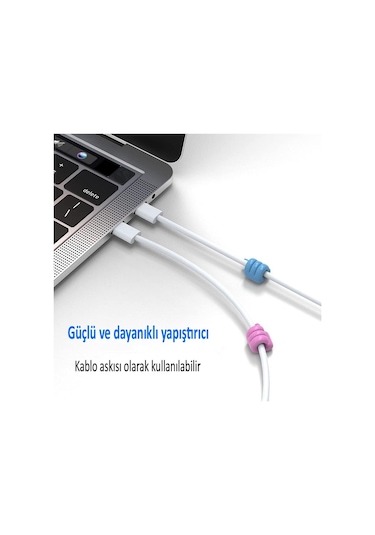 10 Adet Başparmak Kablo Tutucu Silikon Ev Organizatör