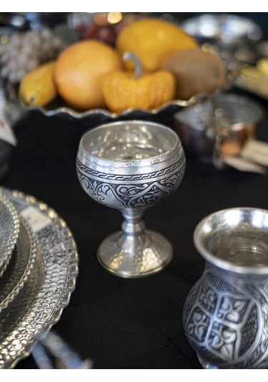 Bakır Kadeh Oyma Nakış İşleme