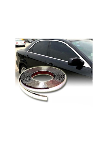 Araç İçi Dışı 3D Krom Dekoratif Nikelaj Şerit Çıta 9mm X 4 Metre