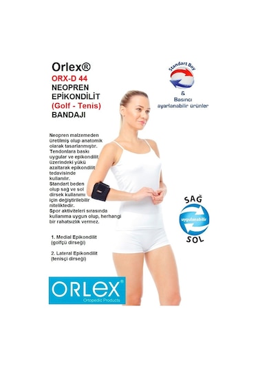 Orlex Orx-D 44 Neopren Epikondilit Bandajı (Golfçü Dirsekliği)