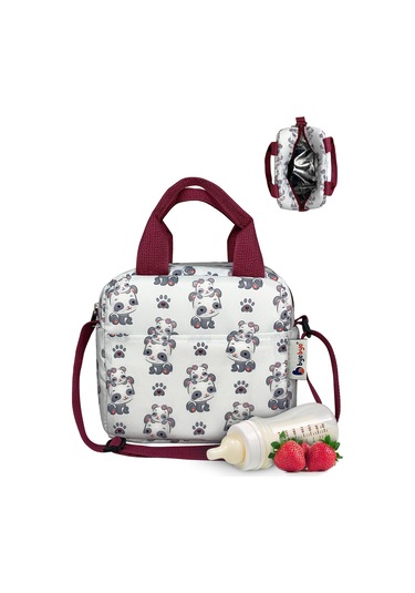 Stylo Bye Bye Lunch Omuz Askılı Beslenme Çantası Ve Termos Yemek Taşıma Çantası Bordo Bordo