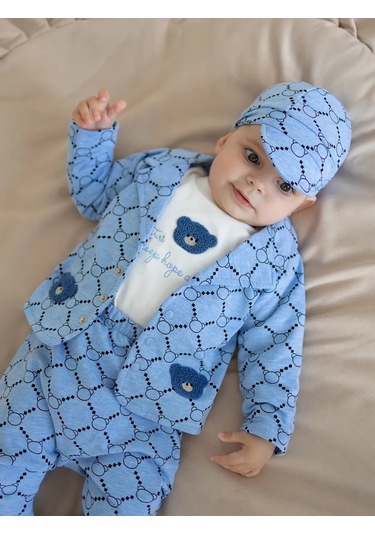 Mini Pakel Şık Şapkalı Bebek Takımı 473571025 Açık Mavi