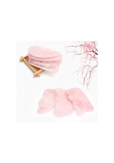Pembe Kelebek Şekli Doğal Gül Kuvars Yeşim Gua Sha Taş Kurulu Masaj Gua Sha Kazıyıcılar Kurulu Plaka Yeşim Yüz Masaj Aracı Yüz Boyun Sırt Vücut Için Hhkvqa Çok Renkli