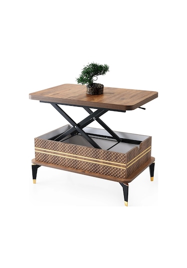 Akıllı Laptop Sehpa Yemek Masası Orta Sehpa Koyu Ceviz