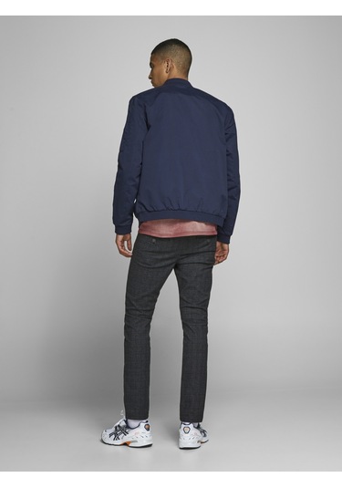 Erkek Fermuarlı Bomber Ceket - 12165203 Navy Blazer