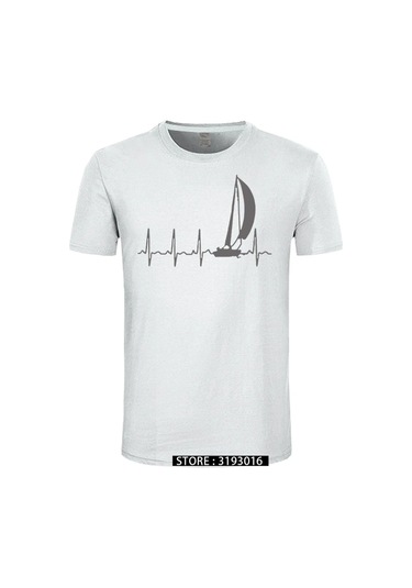 Cınessd Yelken Kalp Atışı Grafikli Yazlık %100 Pamuk Erkek Tshirtyellow Yellow