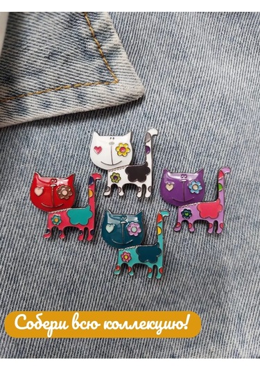 Fashion Jewelry Kedi Broş 245194207 Açık Mavi