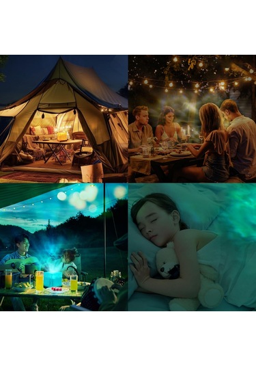 Hymark Kristal Kuzey Işıkları Okyanus Dalgası 16 Renk Projektör Dahili Pil Gece Lambası Kumandalı Dokunmatik Çok Renkli