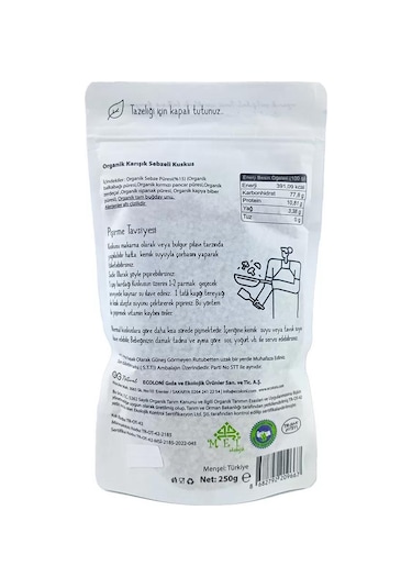 Organik Karışık Sebzeli Tam Buğday Bebek Kuskus +7 250gr