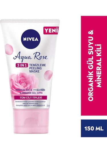 Nivea Aqua Rose 3'ü 1 Arada Temizleme Peeling Maske 150 ML