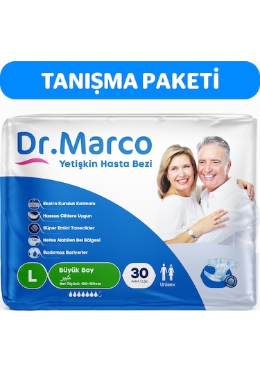Dr.marco Yetişkin Bel Bantlı Hasta Bezi Extra Large 30 Adet L