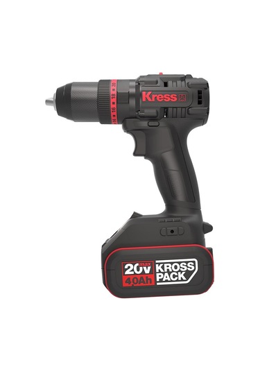 Kress KUC30 20V/4.0Ah Li-İon Çift Akülü Kömürsüz Profesyonel Şarjlı Darbeli Matkap