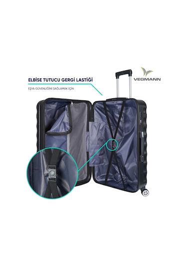 Vegmann Delphin Siyah Kabin Boy Valiz Siyah