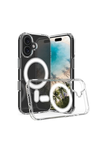 Nihcase Apple Uyumlu iPhone 16 Plus Kılıf Embos Magnetic Acrylic Tpu Kapak