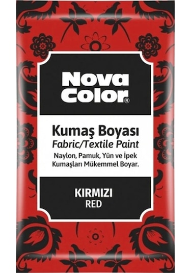 Nova Color Toz Kumaş Boyası Kırmızı - 2 Adet