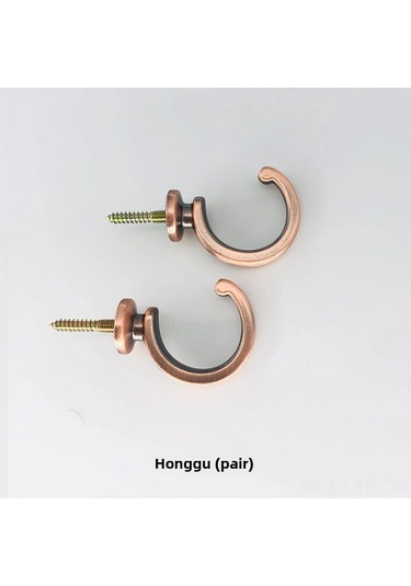 Ranyeek Alüminyum Perde Kancaları - Kavisli Duvar Kancası, Ev Dekoru Aksesuarı, Dayanıklı, Kolay Kurulum, Kırmızı Bronz 2 Adet/paket