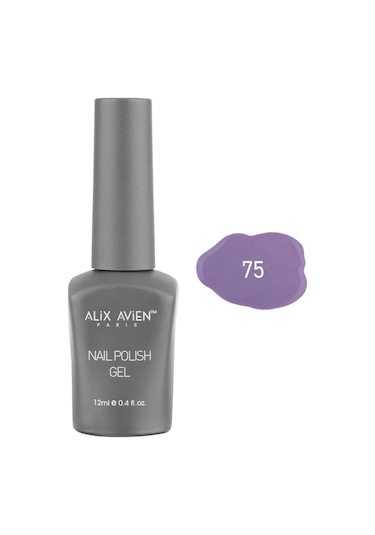 Alix Avien Lila Kalıcı Oje 75-yoğun Renk Veren Jel Oje 12 Ml-nail Uv Gel Polish 75