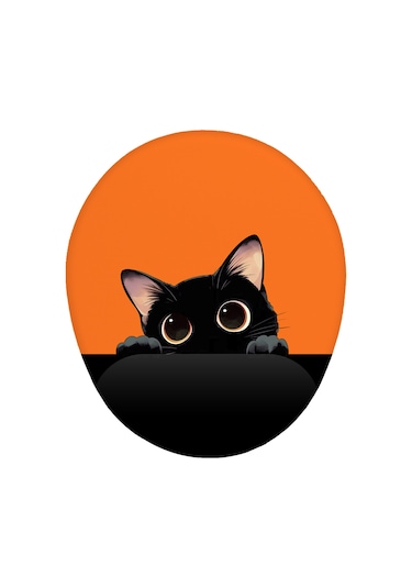 Renkli Kedi Tasarım Bilek Destekli Mouse Pad