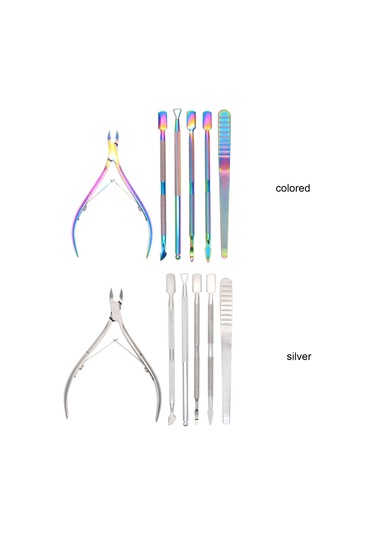 Wezone 6 Lık Çok Amaçlı Tırnak Bakım Seti, Paslanmaz Çelik, Gümüş Renk, 15x10x5cm Boyutlarında