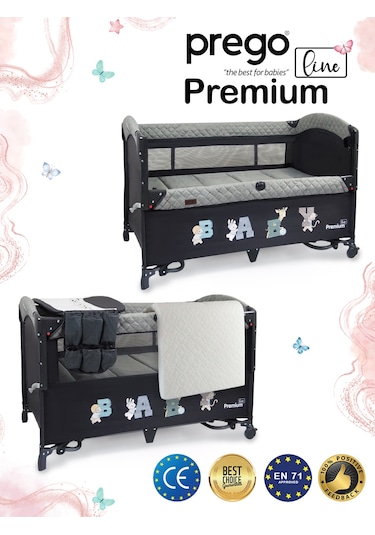 Prego Premium Line Alt Açma Üniteli Anne Yanı Oyun Parkı + Yatak