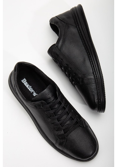 Garantili D563 Günlük Ortopedik Hakiki Deri Erkek Ayakkabı Siyah