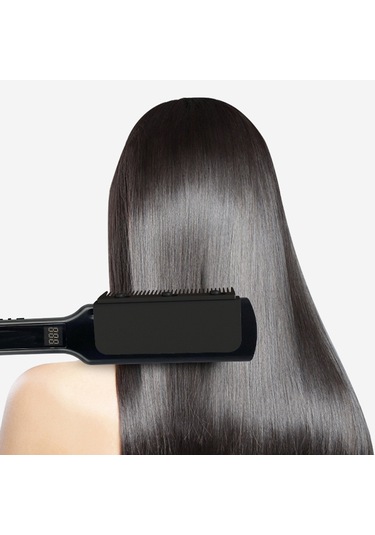 Mufunye Pratik Düzleştirici Tarak - Saç Maşası Aksesuarı, Isıya Dayanıklı, Kolay Şekillendirme, Taşınabilir, Gül Altın Renk