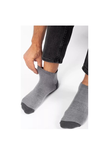 Hosıery Kısa Çorap Seti 3 Çift, Spor, Pamuklu 5592571 Gri