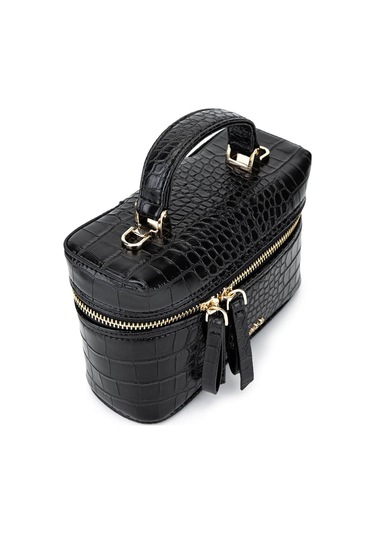 Tamer Tanca Kadın Suni Deri Siyah Kroko El Çantası 1178 4005 Bn Cnt Sk25-26 Sıyah Kroko Siyah