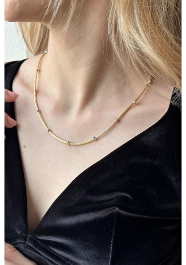 Zümrüt Sarraf 14 Ayar Altın Dorikalı Halat Kolye