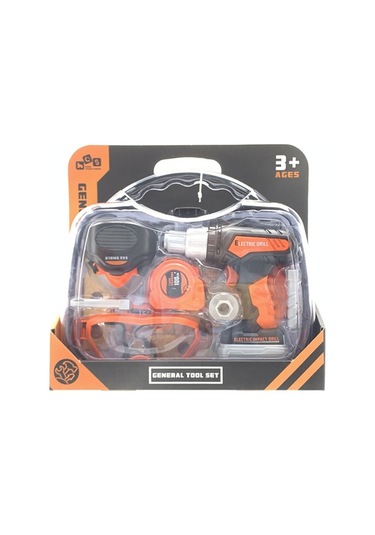 Ceren Ctoys Oyuncak Çantalı 16 Parça Pilli Vidalama Ve Toz Maskesi İş Gözlüğü Tamir Ekipmanı 778-10