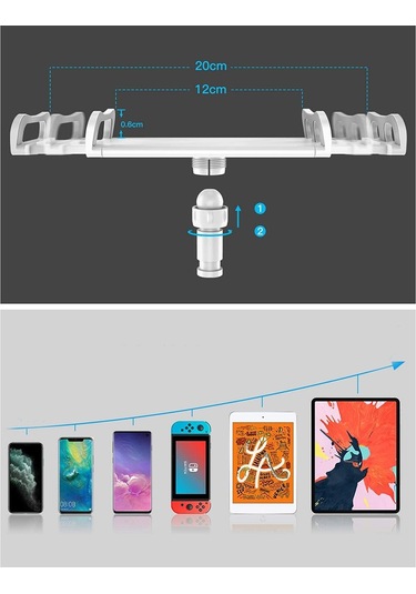 Tablet Akıllı Telefon Desteği Çift Kullanımlı Çevrimiçi Ipad Uyku Kolu İçin Ders Desteği 360 Döndürme Uyumlu 4-10,6 İnç - Gümüş Ve Beyaz