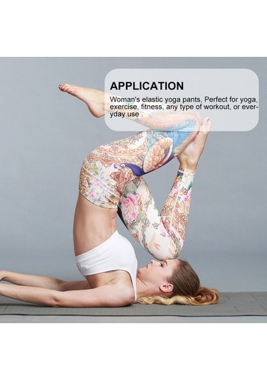 Paıyıge Kadın Baskılı Tavuskuşu Hk47 Yoga Pantolon Kırmızı - Beyaz