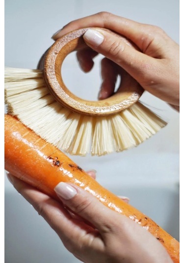 Ahşap Sebze Meyve Yıkama Fırçası Çok Renkli