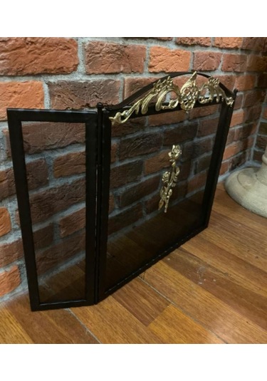 Gül Desenli Şömine Siperlik . Şömine Aksesuarları