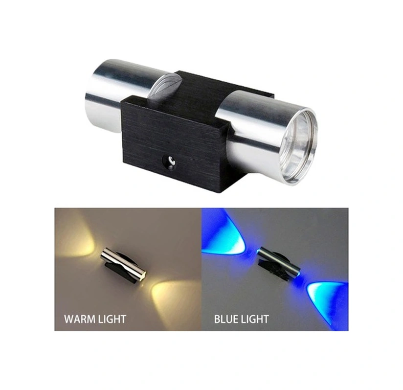 Fortunelane Çift Başlı Led Duvar Lambası - Modern Mavi Aydınlatma Mavi