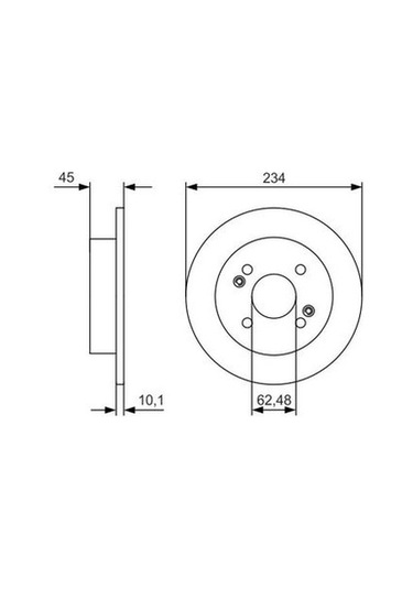 Hyundai İ10 1.2 2013-2019 Bosch Arka Disk 2 Adet