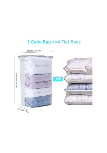 Xiyyadms Ev İçin Hava Alma Gerektirmeyen Vakum Sıkıştırma Çantası - Kıyafet, Battaniye Saklama İçin 80x100x38cm立体model Beyaz