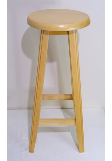 El Yapımı Doğal Ahşap Yuvarlak Tabure 60 Cm Şık Ve Dayanıklı Natural