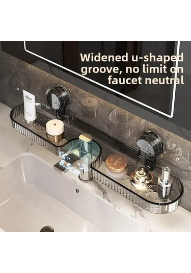 Gateesat Koyu Gri Modern Banyo Saklama Ünitesi Delme Yok Tasarruflu Duvar Askılı Koyu Gri