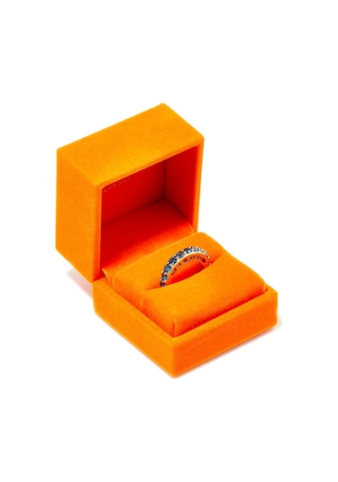 Be Kind Band Ring, Renkli Kristalli Yüzük Lacivert
