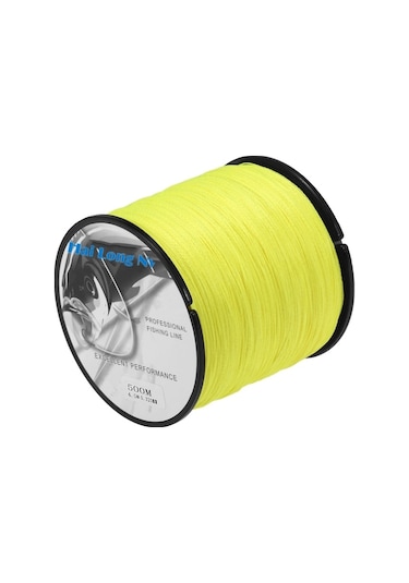 500 Metre 4.0 Pe Örgülü Balık Oltası İpi - Sarı Renk, Sürtünmeye Dayanıklı