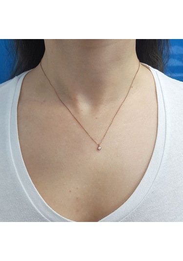Lova 0,06 Karat Pırlanta Tektaş Kolye - 2040067