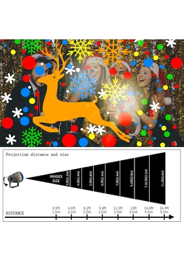16 Desenli 4w Led Kar Tanesi Noel Dekorasyonu Projektör Işığı, Spec: Uk Plug Diğer