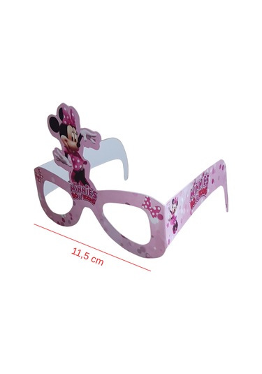 Minnie Mouse Temalı Kağıt Gözlük 6 Adet Parti Gözlüğü Tüm Yaşlar