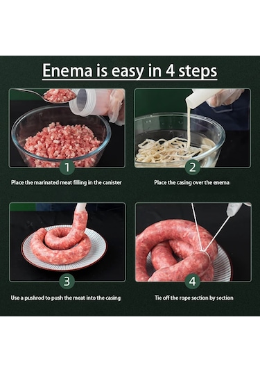 El Krank Manuel Sosis Doldurucu Ev Yapımı Sosis Makinesi Taşınabilir Mutfak Black Siyah