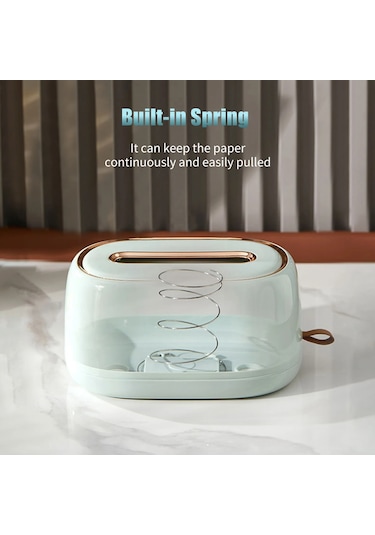 Beyaz Mendil Tutucu Yaylı Masaüstü Duvara Monte Mendil Kapak Kağıdı Havlu Dispenseri Kağıt Çıkarma Peçete Dispenseri