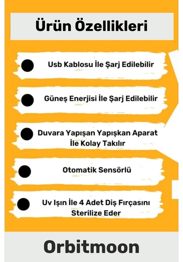 Yeni Seri Güneş Enerjili Usb Şarjlı Diş Macun Sıkacağı Sterilizatörlü 4 Adet Diş Fırçalığı Tutucu Çok Renkli