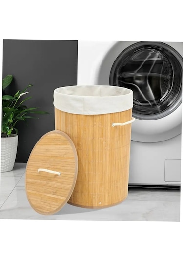 Dekoratif Doğal Oval Banyo Bambu Kirli Çamaşır Sepeti Diğer